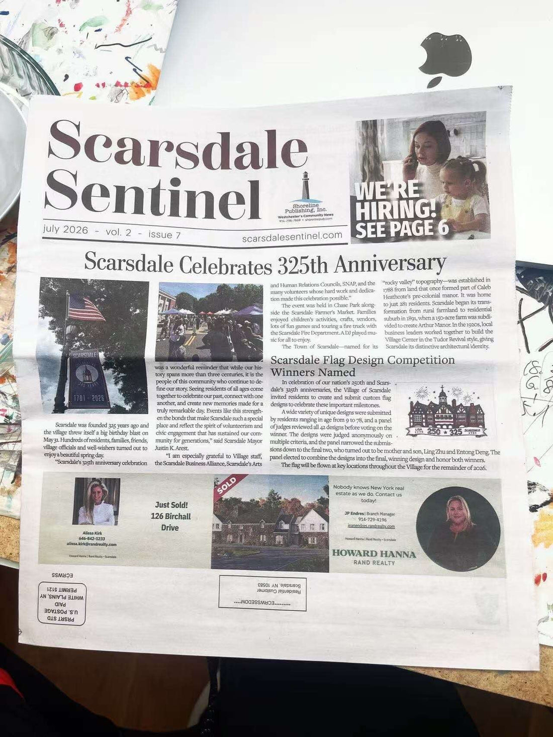 Scarsdale Sentinel, July 2026 front page