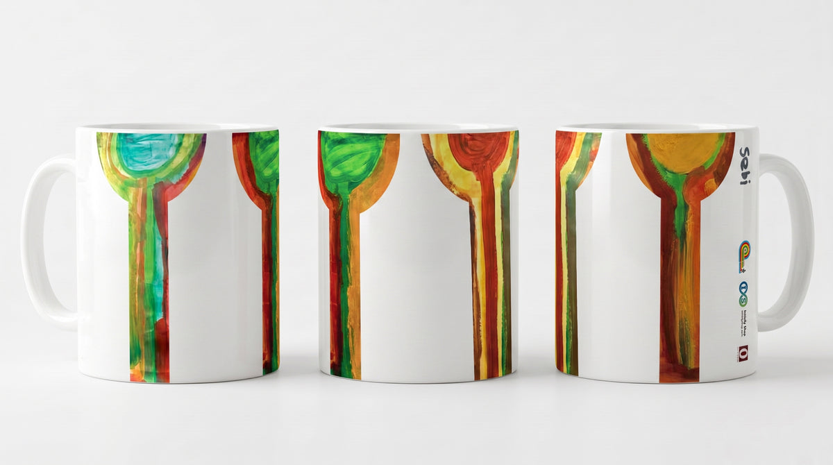 Tulip mug, three views