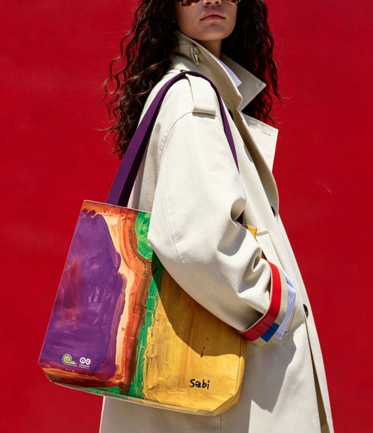 Sebastian Kravitz Purple Canvas Tote Bag (Vibrant)